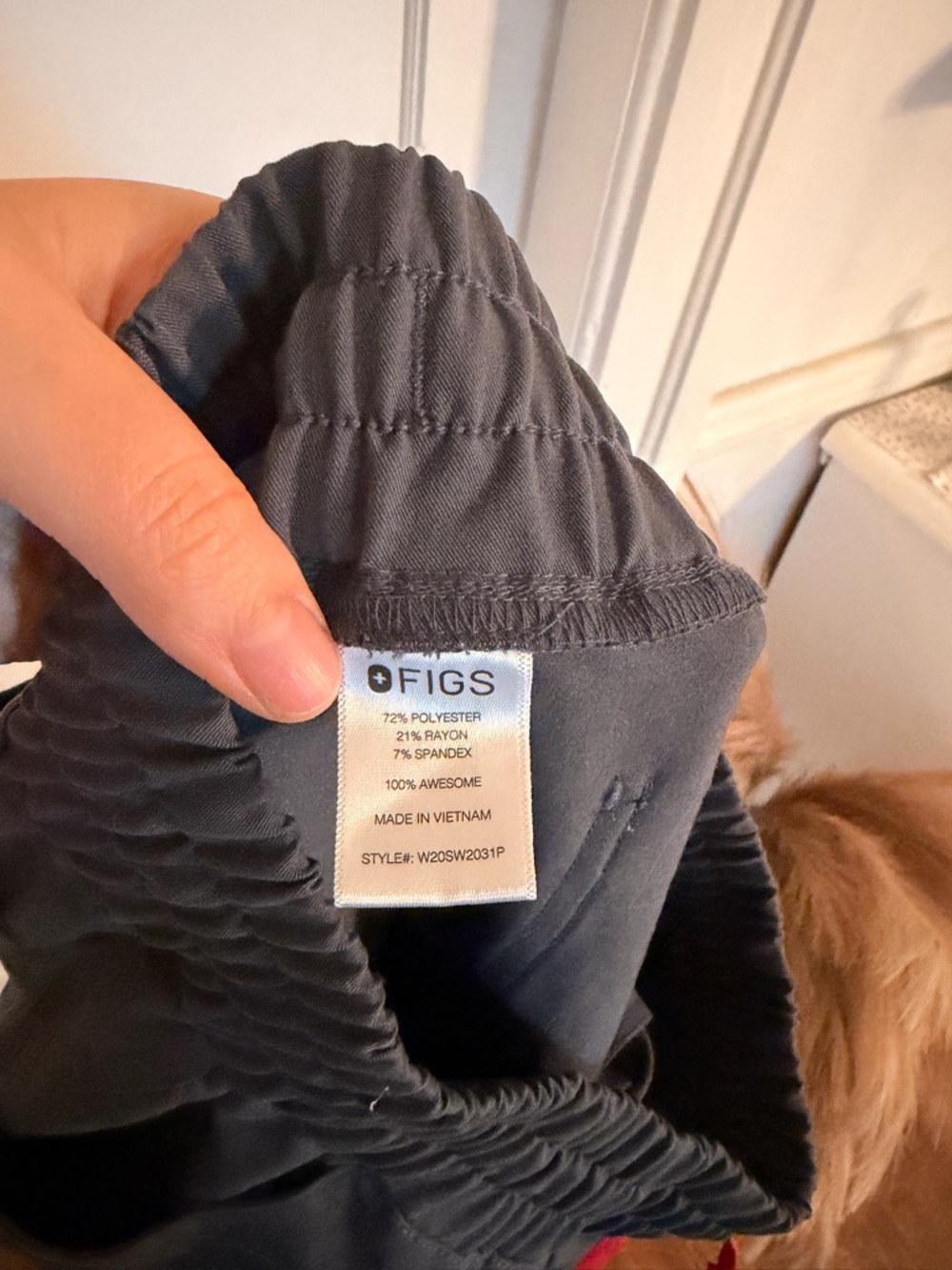 Figs Charcoal Scrubs with Red Drawstring - Picture 8 of 16
